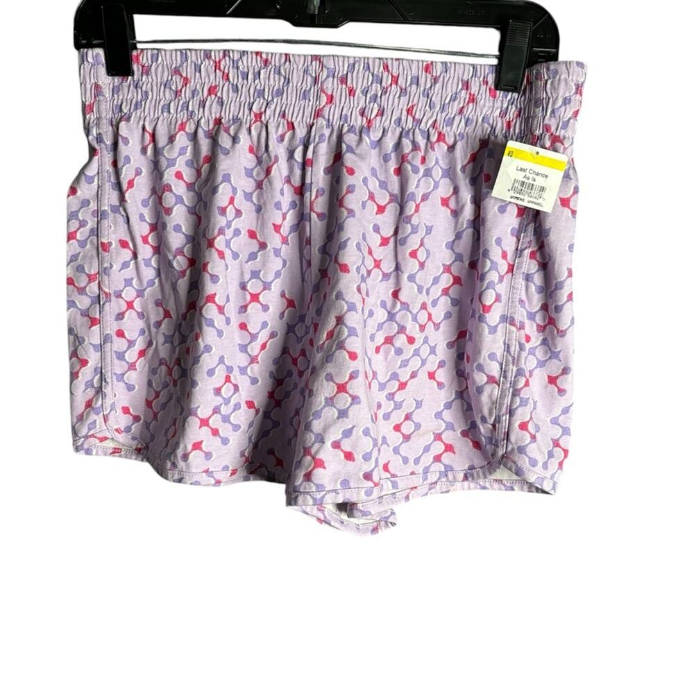 Abound Purple Elastic Waist Shorts With Geometric Print Medium